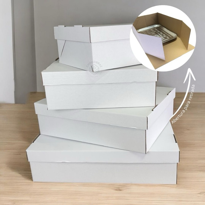 10 CAIXA PARA BOLO RESISTENTE  BRANCA 4 TAMANHOS OFF - Stationery