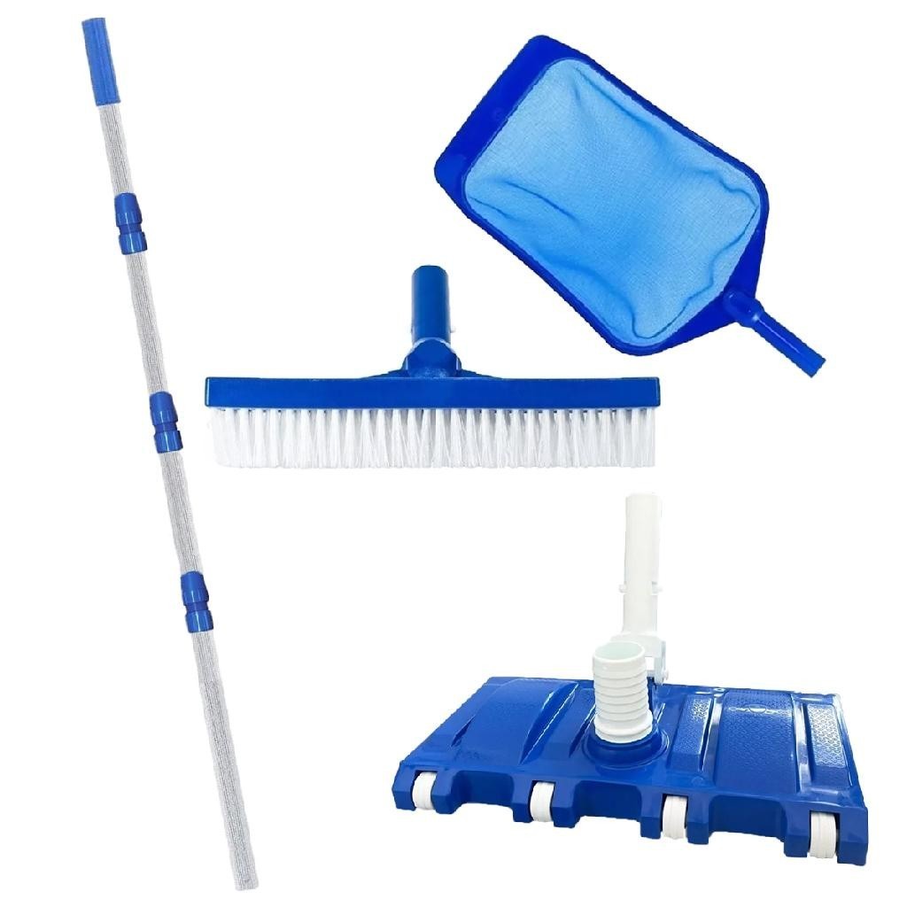 Kit Limpeza Piscina Aspirador 8 Rodas Escova Cabo 3m em Oferta na Shopee