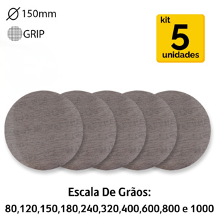 Kit 5 Disco De Lixa Telada C/ Velcro 150mm / 6" Polegadas Ace Abranet  - Mirka em Oferta na Shopee