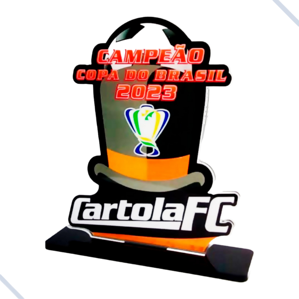 Troféus Cartola personalizado em acrílico virgem 15x12 cm  Impressão UV direta no acrílico! em Oferta na Shopee