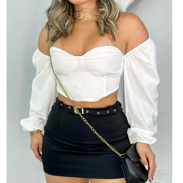 Short Saia Feminino Estiloso Neoprene Com Cinto Tendência Verão 2024-PROMOÇÃO