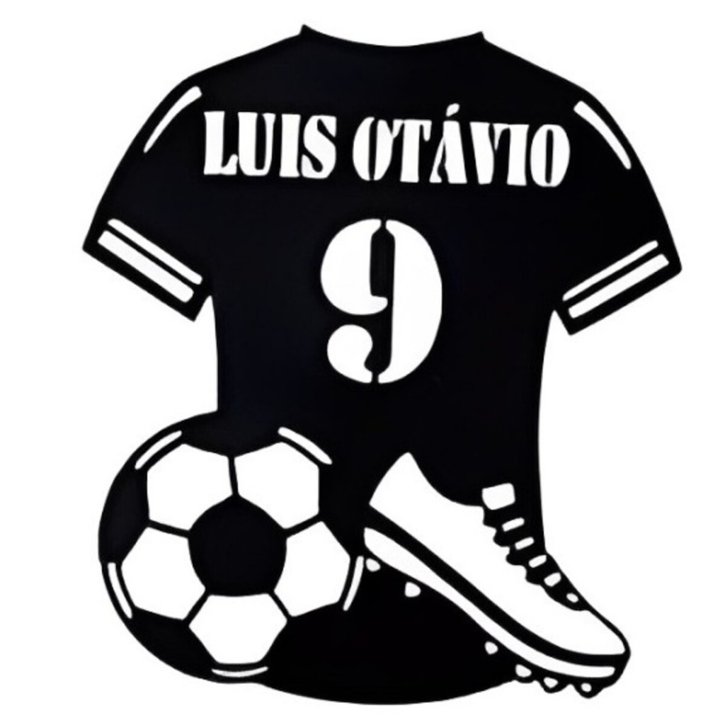 Kit Decorativos Camisa de Futebol Mdf Personalizado Com nome e Número Para Sala Pintado Preto ou Cru