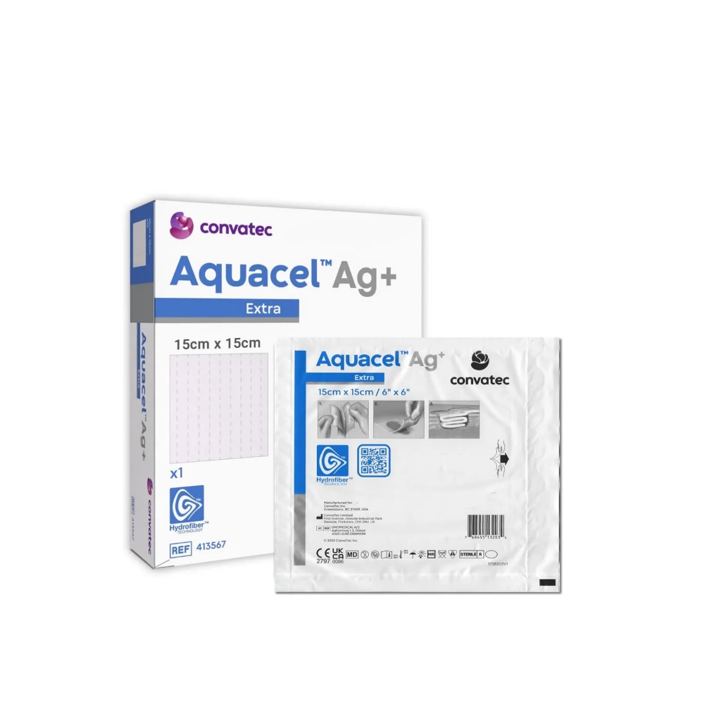 Aquacel Ag+ Extra 15x15cm (Cx c/ 5 unidades) - Convatec em Oferta na Shopee