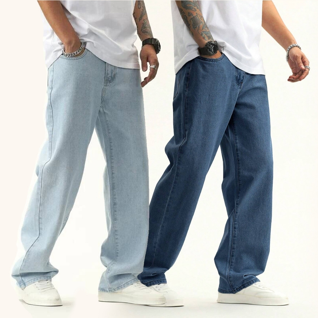 Calça Jeans Larga Masculina Balão Estilo Traper Baggy