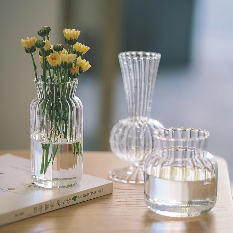 Vaso de Vidro Decoração para Flores Transparente Estilo Nórdico Vasinho para Planta Festa ...