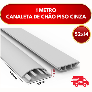 1 METRO CANALETA DE CHÃO CANALETA PISO 52x14 CINZA em Oferta na Shopee