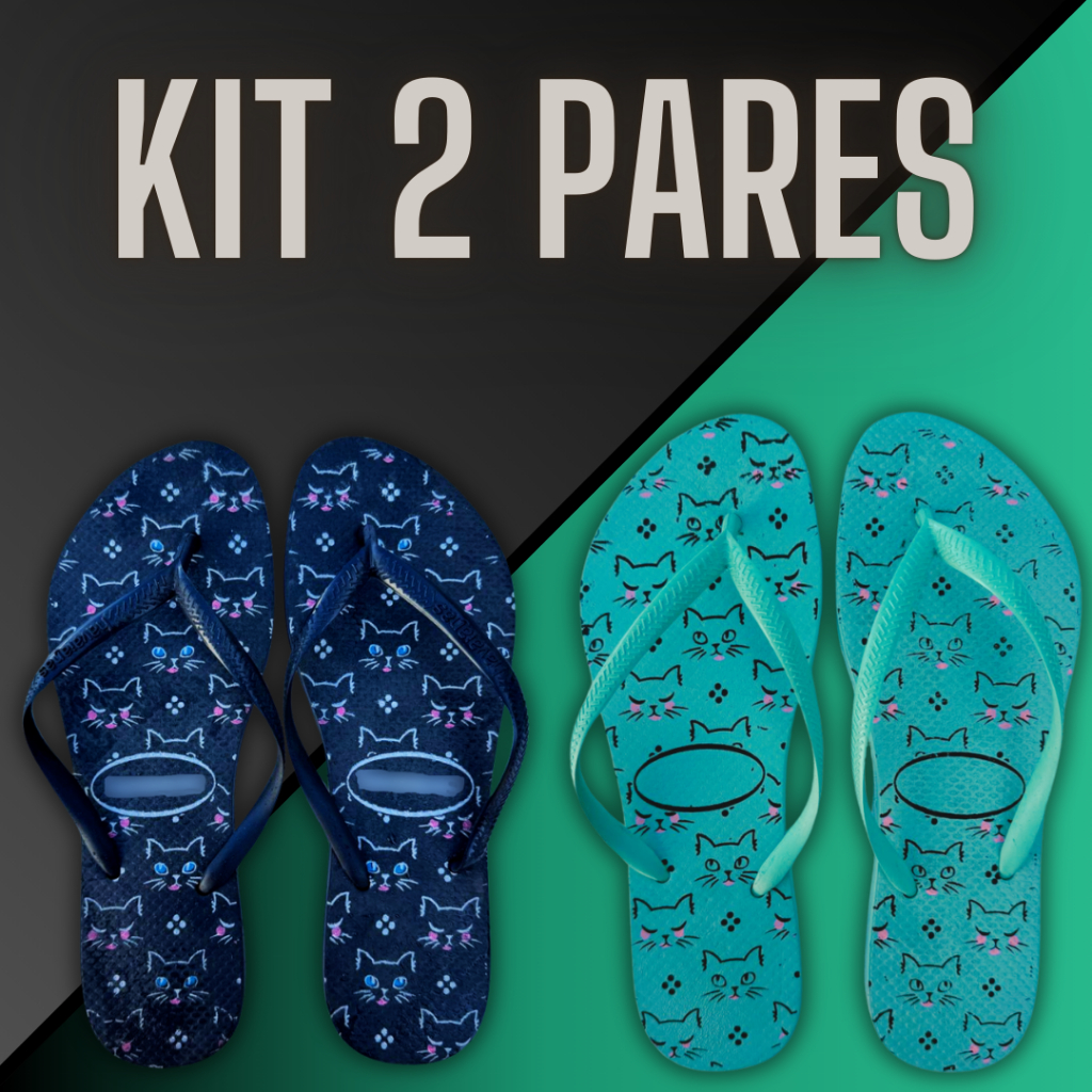 2 Pares Chinelo Sandalia Feminina Super Leve e Macio Slim Feminino Adulto Chinela