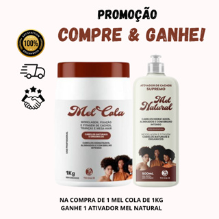 MEL COLA 1KG + ATIVADOR MEL NATURAL 500ml BRINDE TRIHAIR em Oferta na Shopee
