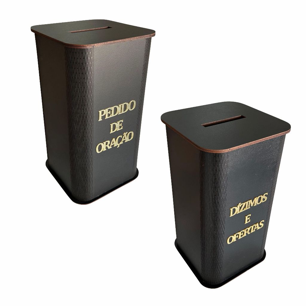 Kit Gazofilácio Dízimos e Ofertas / Pedido de Oração - Preto / Envelopes para Campanha