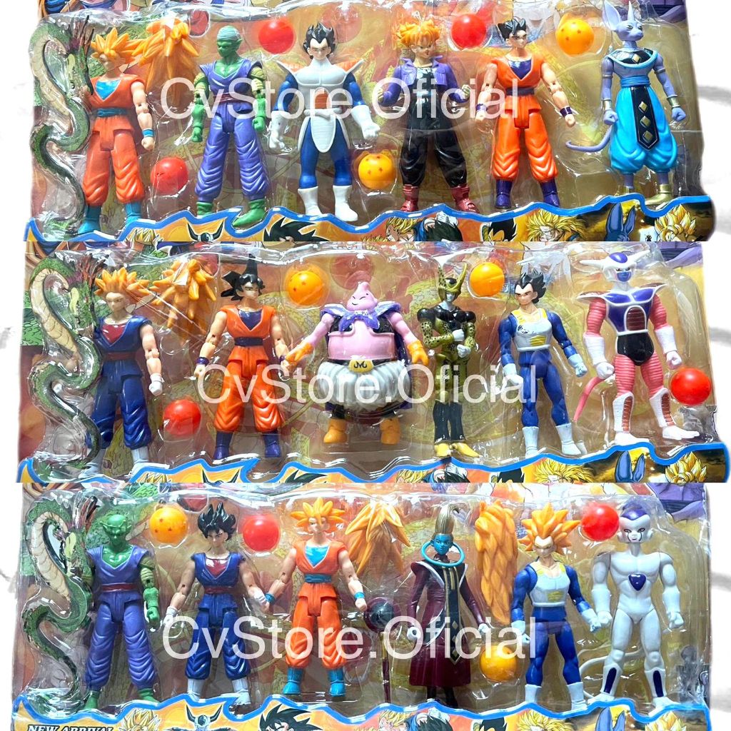 Kit 6 Bonecos Dragon Ball Z Articulado Goku Vegita Gohan Freeza Majin Boo Picolo Vegeta Pronta entrega - Envio Imediato