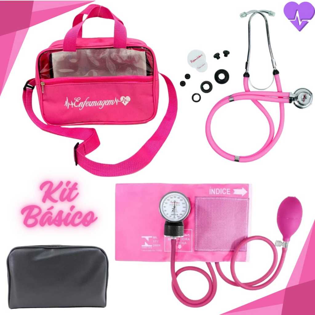 Kit Acadêmico de Enfermagem Básico na Bolsa Tradicional (4 Itens)