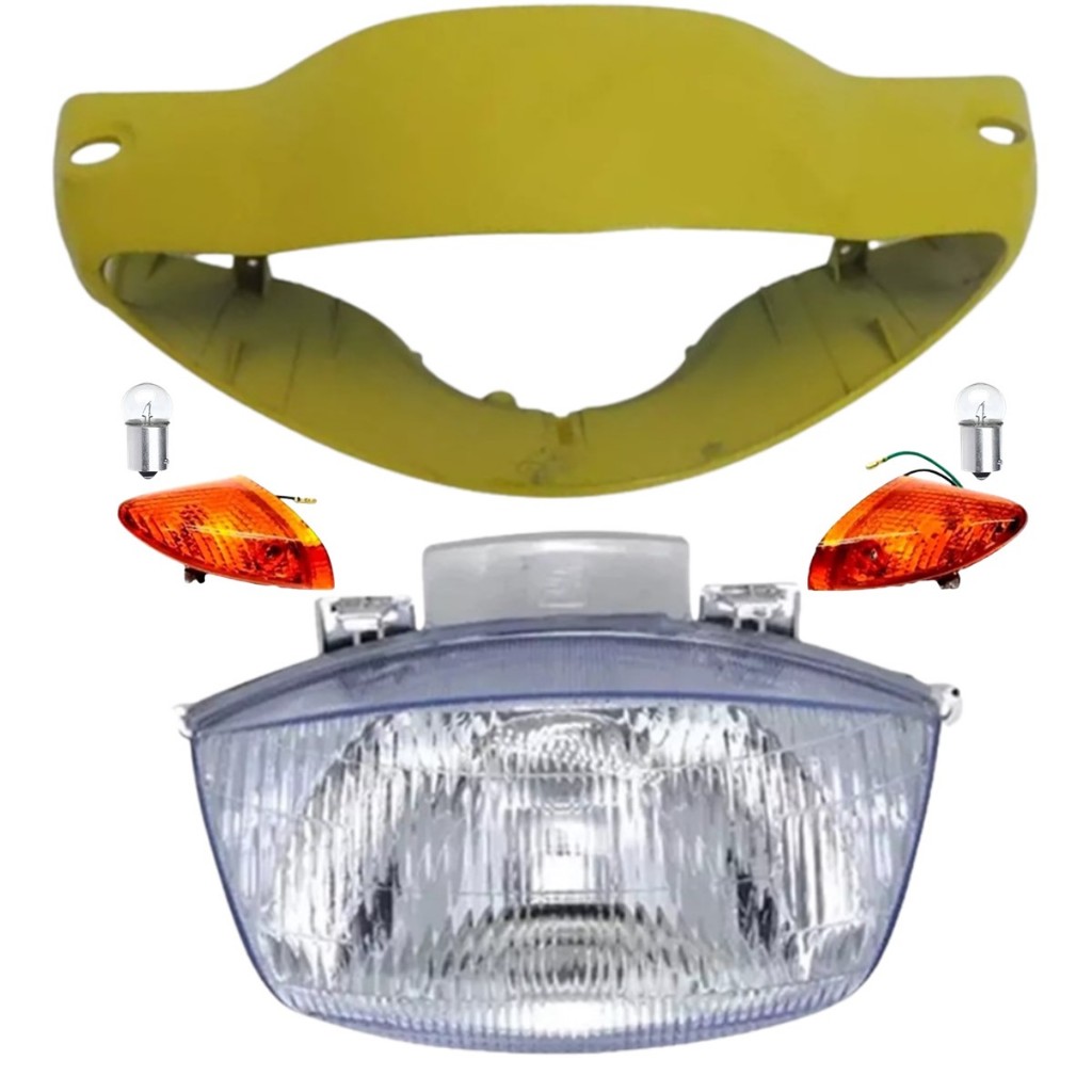 Carenagem Farol Amarela Biz 100 98 Á 99, Bloco, Pisca, Lâmpada