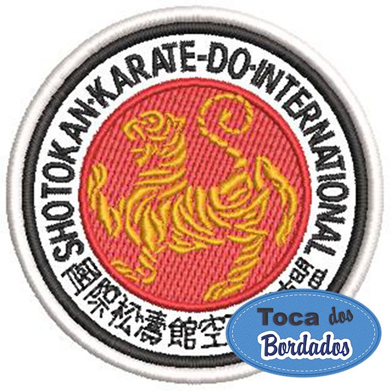 Patch Bordado Karate Shotokan International 8x8 cm Cód.4127