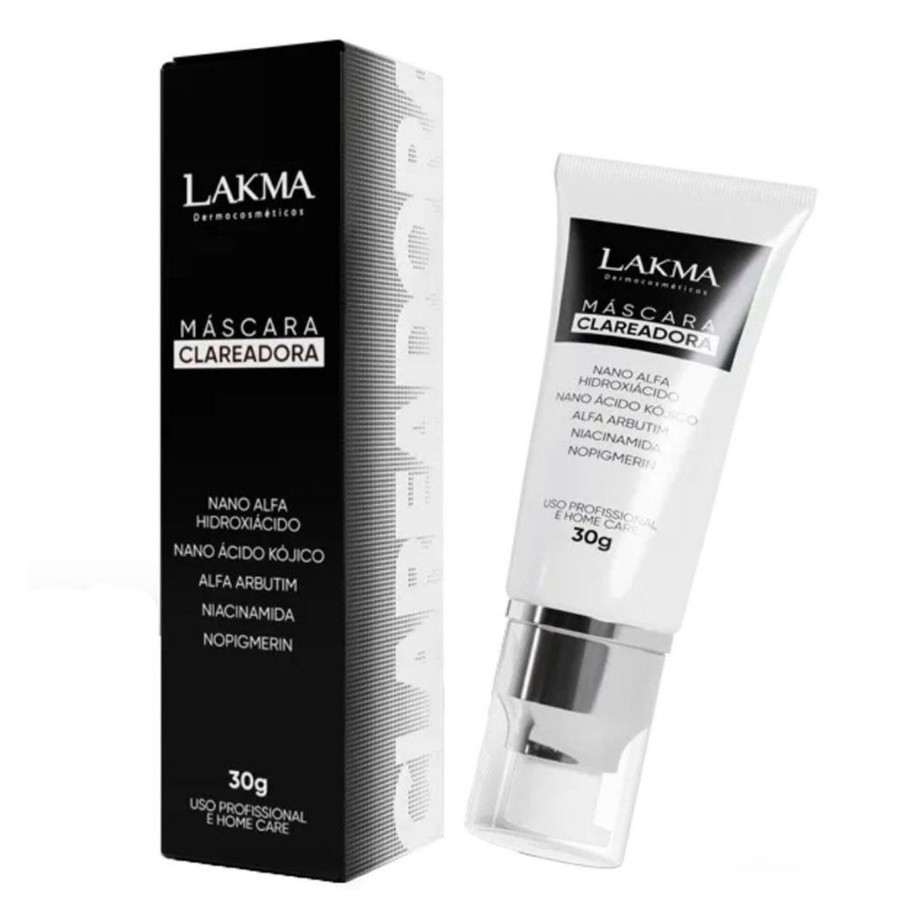 Máscara Clareadora Facial Lakma 30g Ácido Kojico Rosto e Corpo