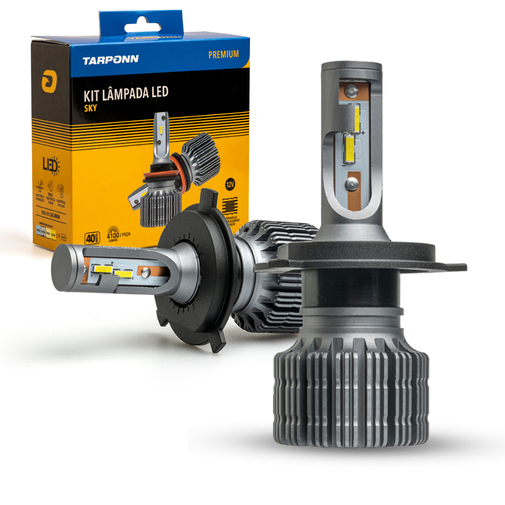 Kit Ultra Led Sky Farol Alto Baixo Premium H1 H3 H7 H8 H11 H16 H27 Hb3 Hb4 6k 8200lm 80w em Oferta na Shopee