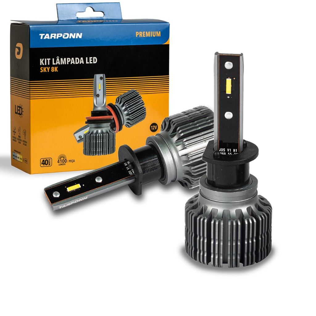 Kit Lâmpada Led Sky para carro  H1 8000K 12V 80W 8200 Lumens