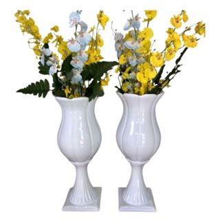 Vaso Em Cerâmica Para Decoração De Festa Kit com 2 Unidades 41x16 Vaso De Luxo em Oferta na Shopee