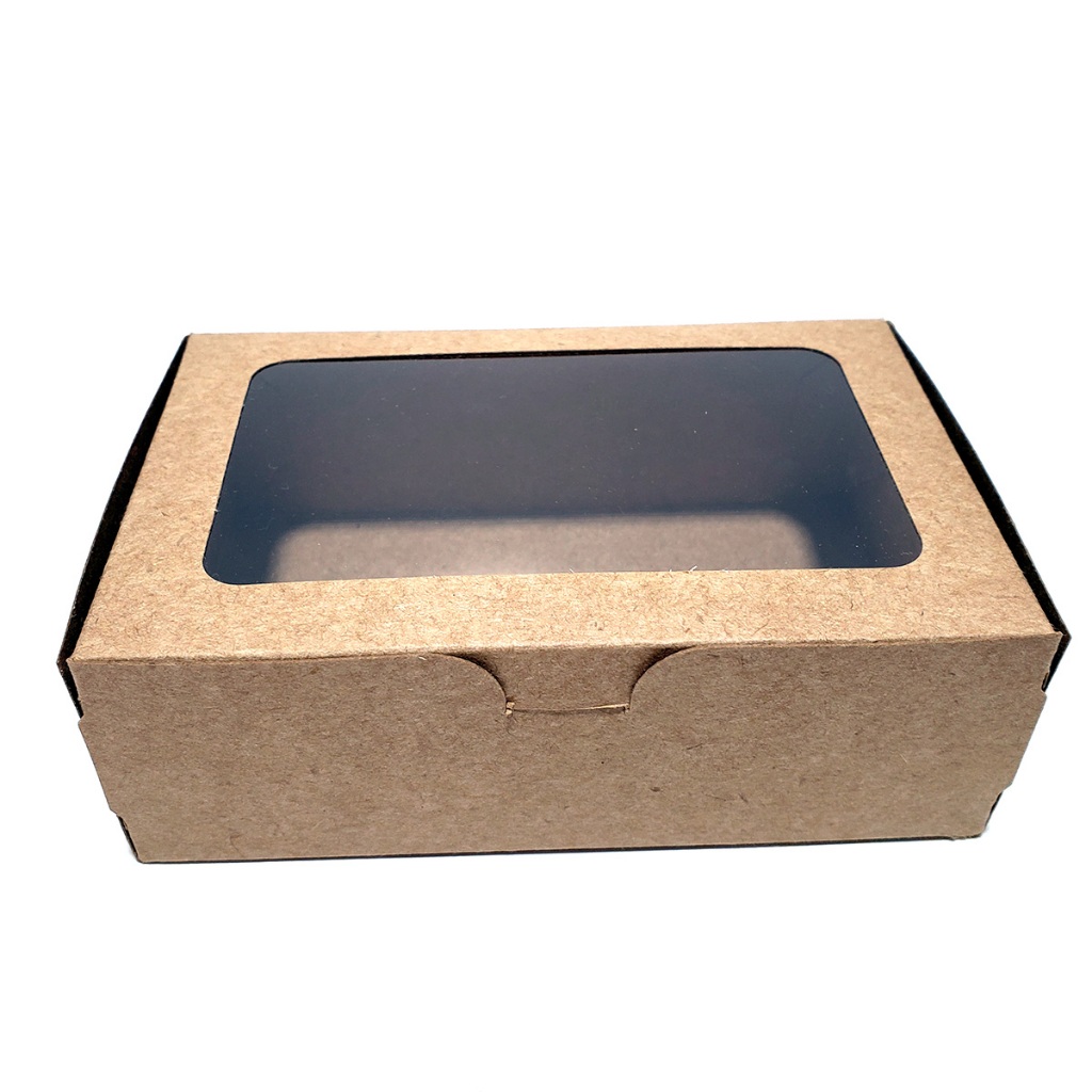 Caixa Colorplus branca ou Kraft com visor para presentes, doces, lembrancinhas medida12x8x4cm. — imagem 2 de 2