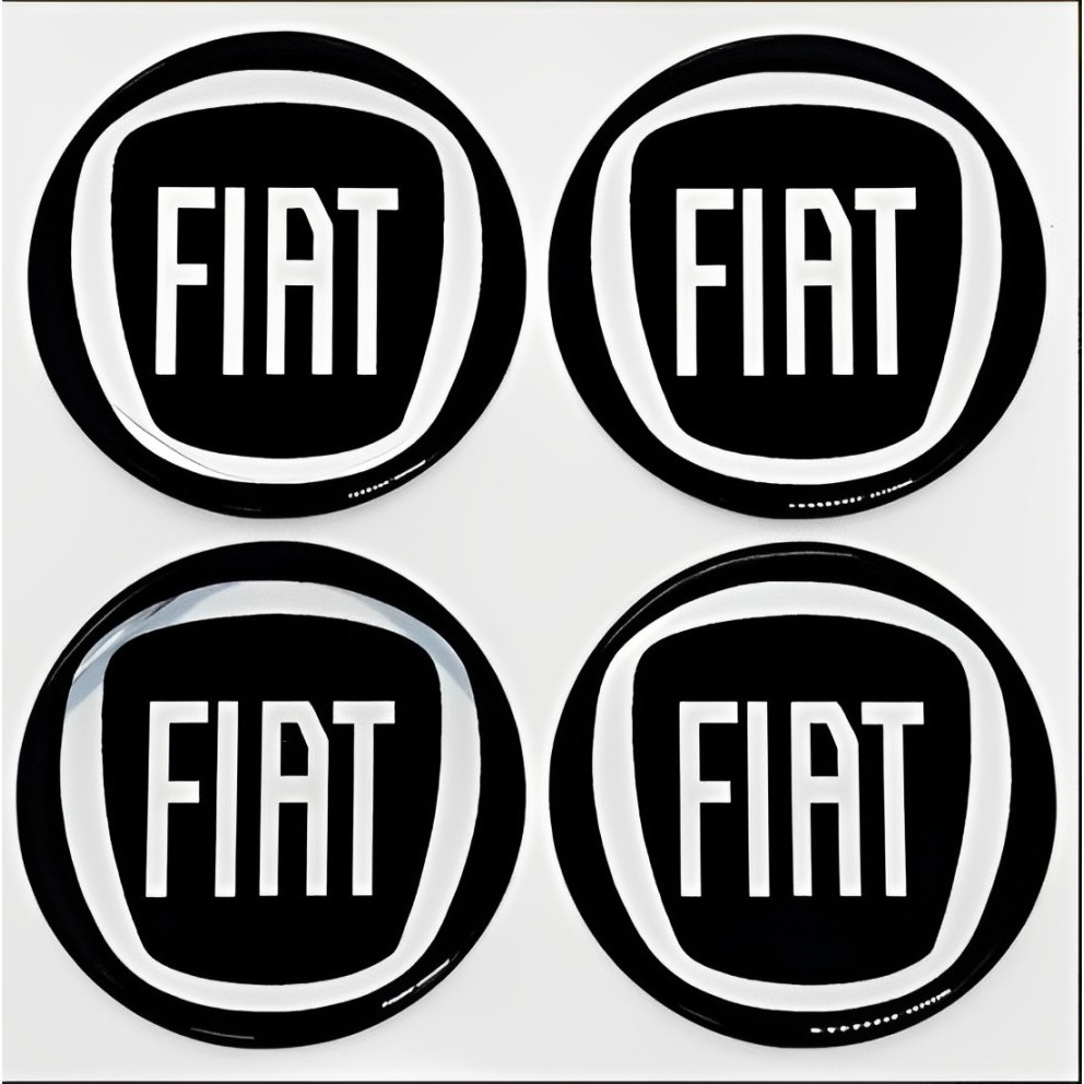 Jogo com 4 adesivos resinados emblema Preto para calota e roda 48mmx48mm (4,8x4,8cm)
