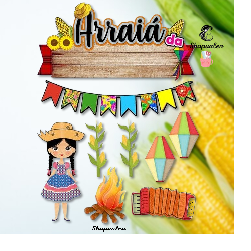 Topo Bolo ARRAIA FESTA JUNINA Personalizado Recortado E colado Topper Alta Qualidade