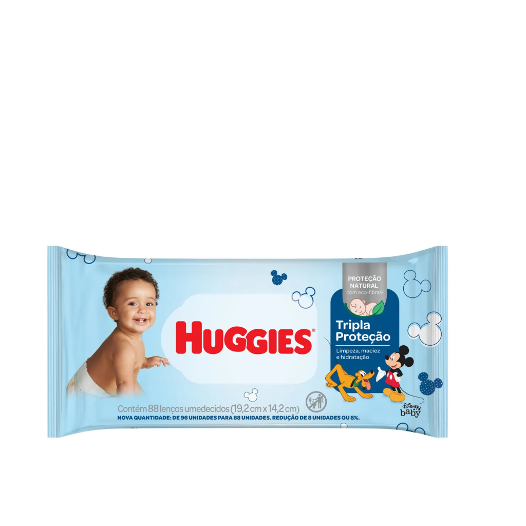 Lenço Umedecidos Huggies Tripla Proteção C/88u - Mom & Baby