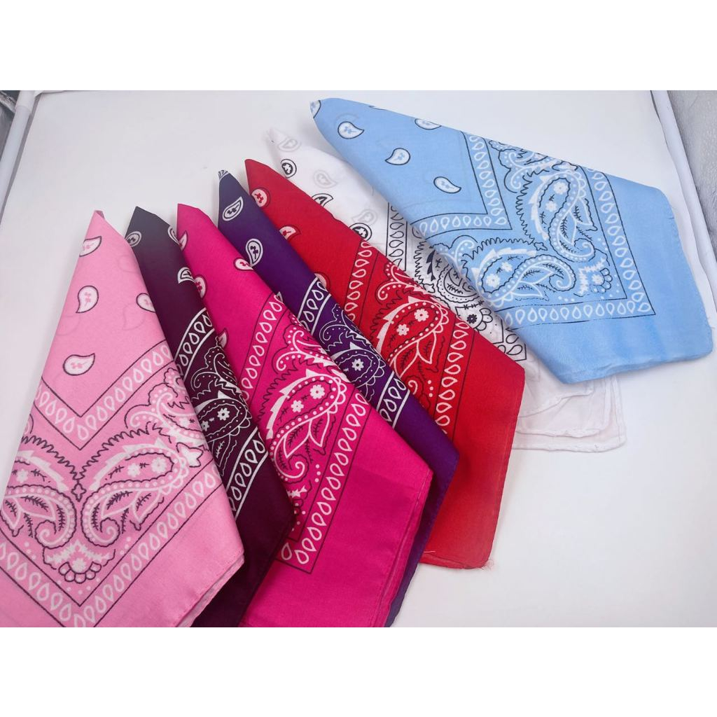 Kit 12 Bandanas Lenço Estampada - Moda Rock - Poliéster em Oferta na Shopee