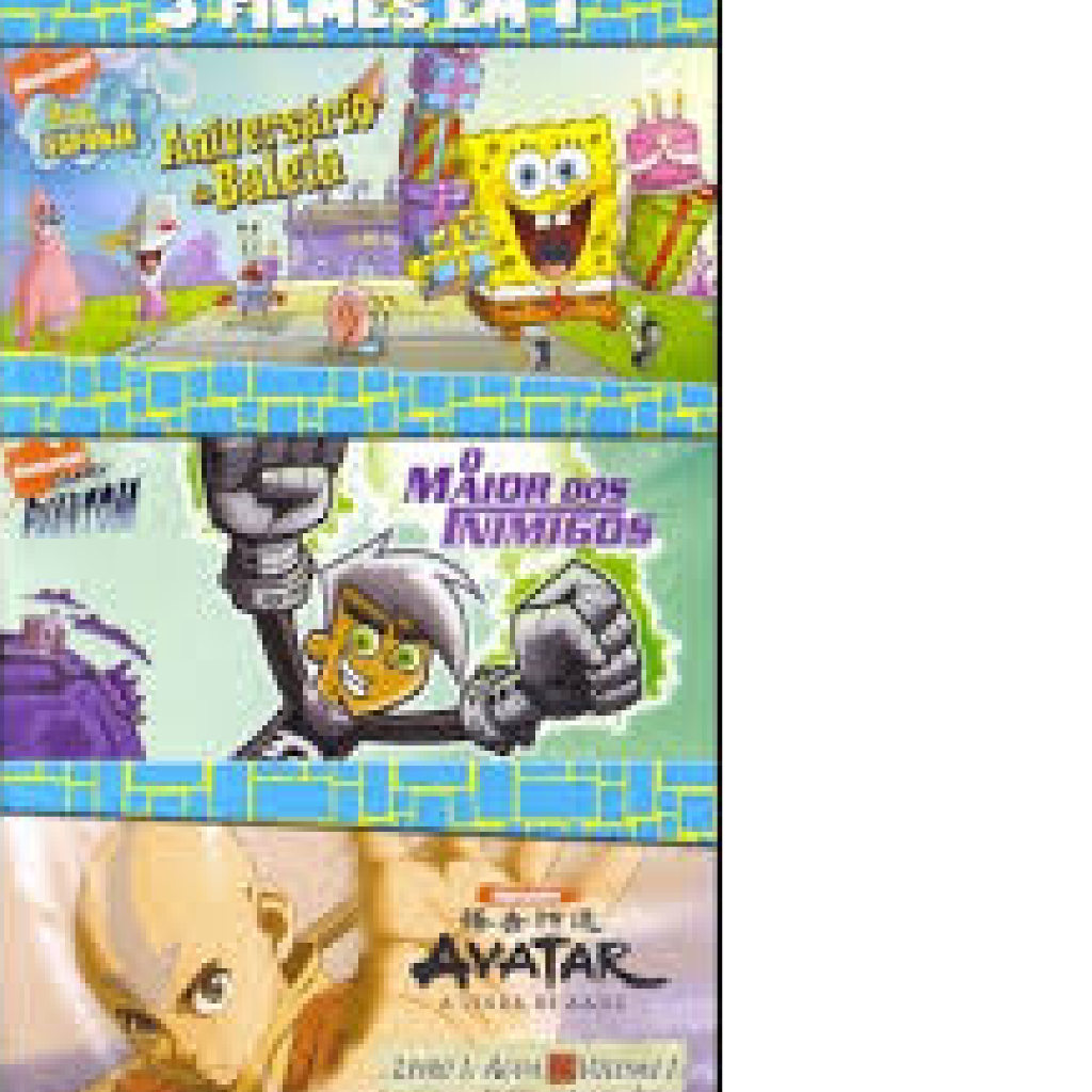 Dvd 3 X 1 - Bob Esponja - Aniversário da Baleia + Danny phantom-avatar lacrado