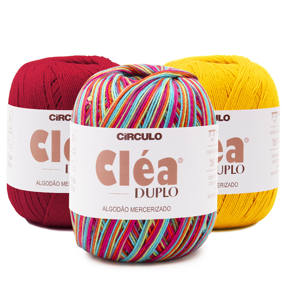 Linha Cléa Duplo Circulo com 150g 508 metros TEX 295 100% algodão mercerizado