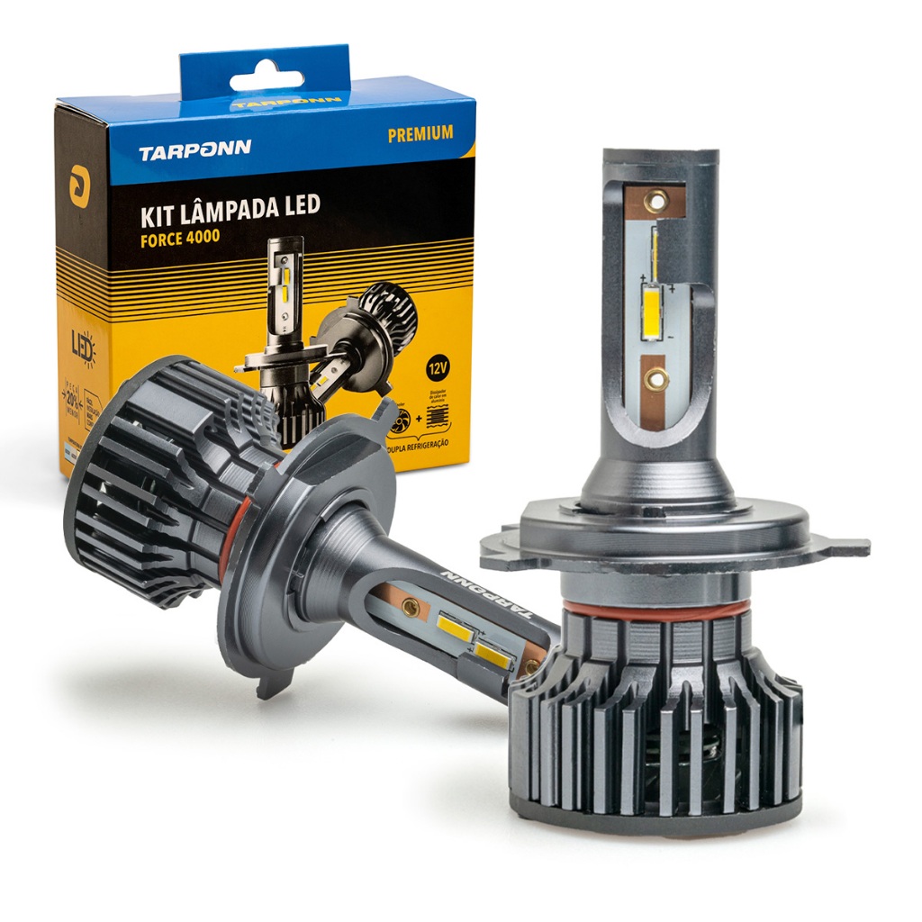 kit lâmpada Ultra Led Force para carro H4 Tarponn 8.400 Lumens 90w 4000k 12v em Oferta na Shopee