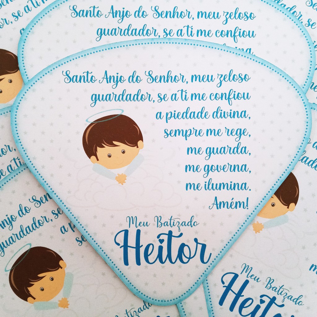 Leque Ventarola Personalizado Batizado | Lembrancinha Primeira Comunhão, Crisma e Eventos Religiosos