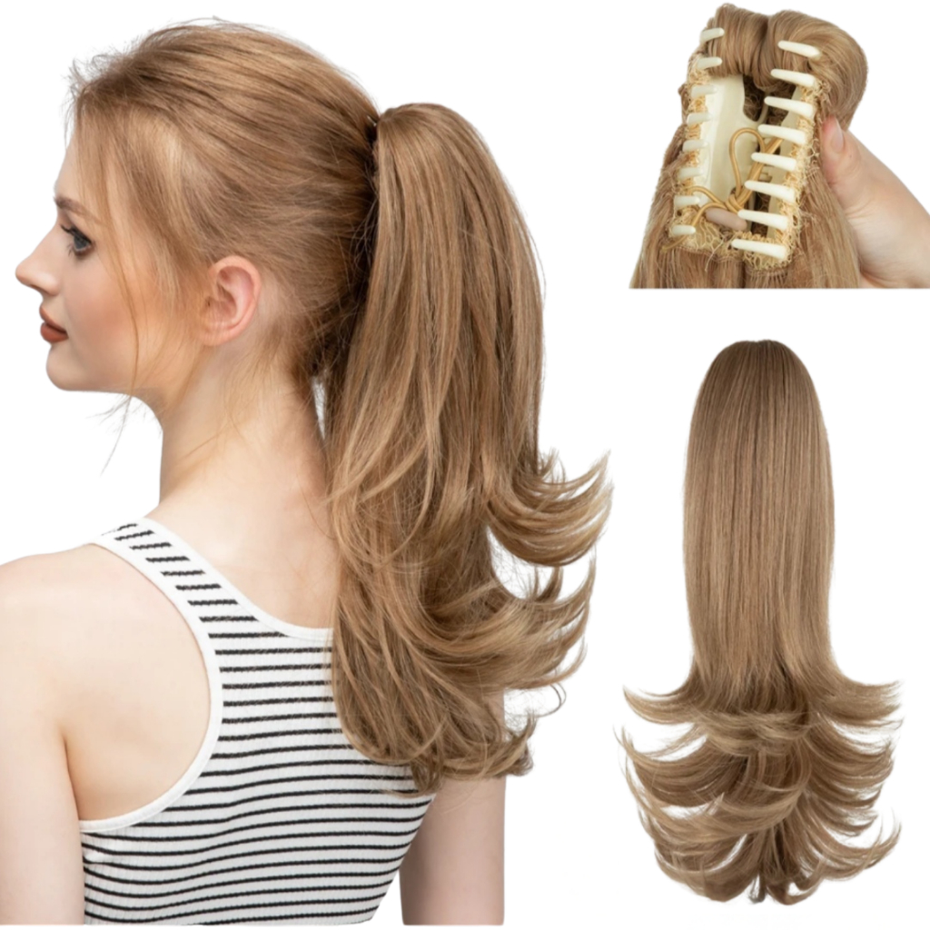 Rabo De Cavalo Com Piranha Ondulado Fibra Orgânica