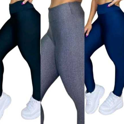 Kit. 3 Leg Feminina Suplex Tecido Grosso Zero Transparência Legging Cintura Alta Modela bem o corpo Fitnes VÁRIAS CORES.