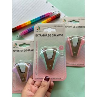 Extrator de Grampos Tons Pasteis Papelaria em Oferta na Shopee