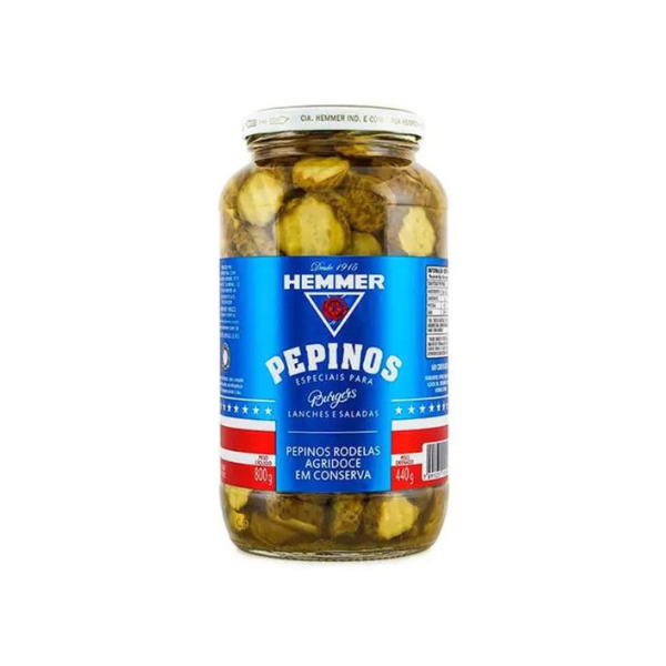 PEPINOS RODELAS AGRIDOCE HEMMER 440GR TIPO AMERICANO