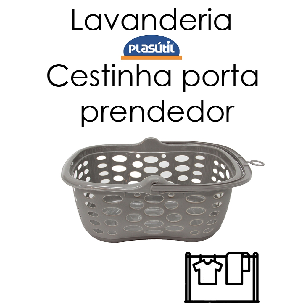 Cestinha para prendendor -Plasútil - Linha Kit lavanderia - Praticidade e durabilidade
