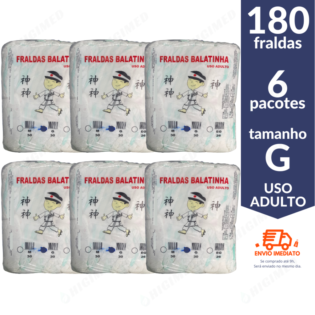 Kit 6 Fralda descartável Geriatrica G Balatinha