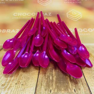 50~250 COLHER SOBREMESA  FUCSIA PEROLADO BELLO FESTAS em Oferta na Shopee