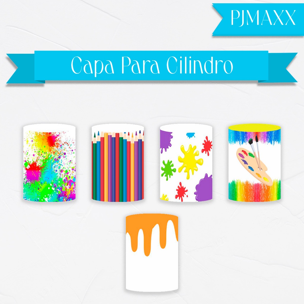 Capa Para Cilindro Tema Pintando O 7 Tinta Pintura Colorido Splash Decoração Elegante Malha Sublimada em Oferta na Shopee