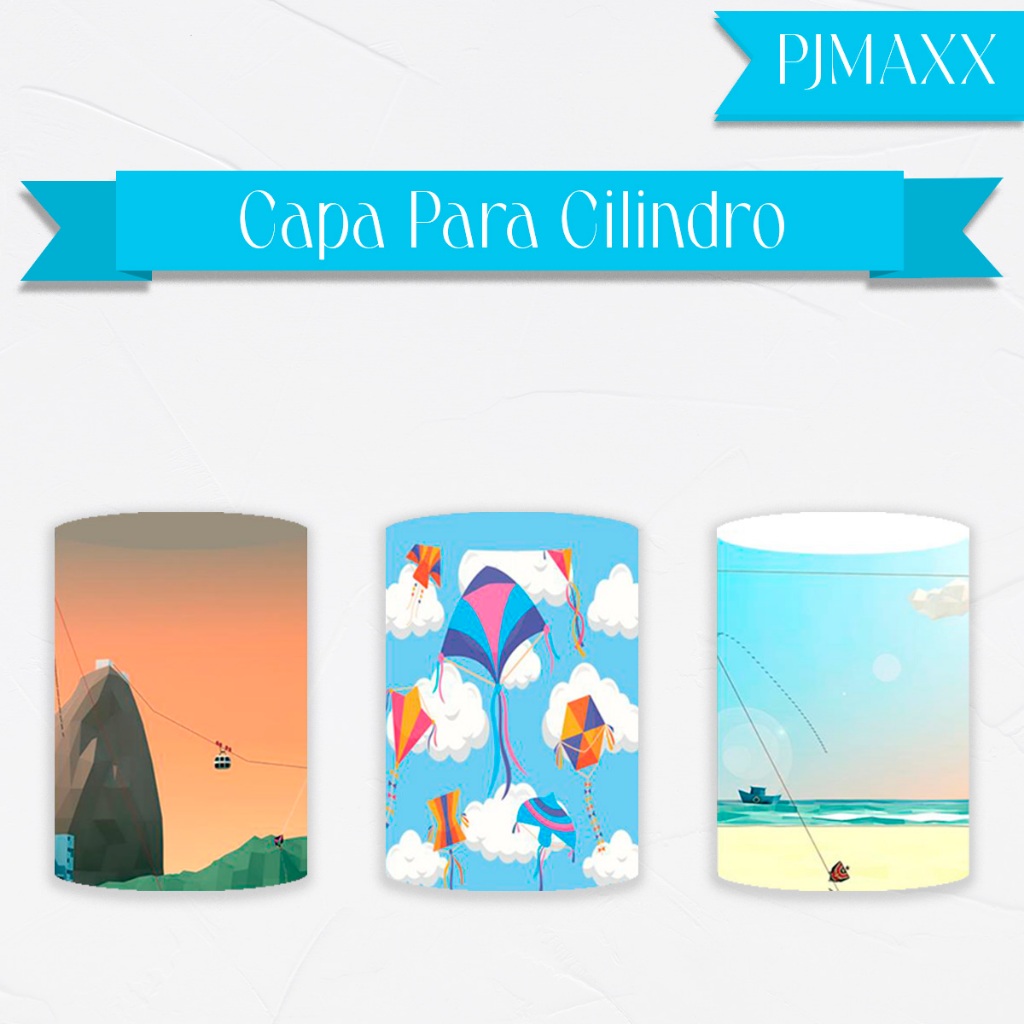Capa Para Cilindro Tema Pipa Combate Jogo Cenario Praia Pão de Açucar Decoração Elegante Malha Sublimada