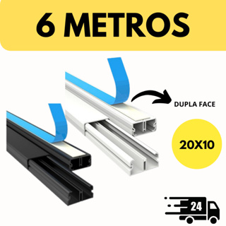 6 Metros Canaleta Organizador de Fios 20x10mm Sistema X Com Fita Adesiva Dupla Face  Canaleta Parede em Oferta na Shopee