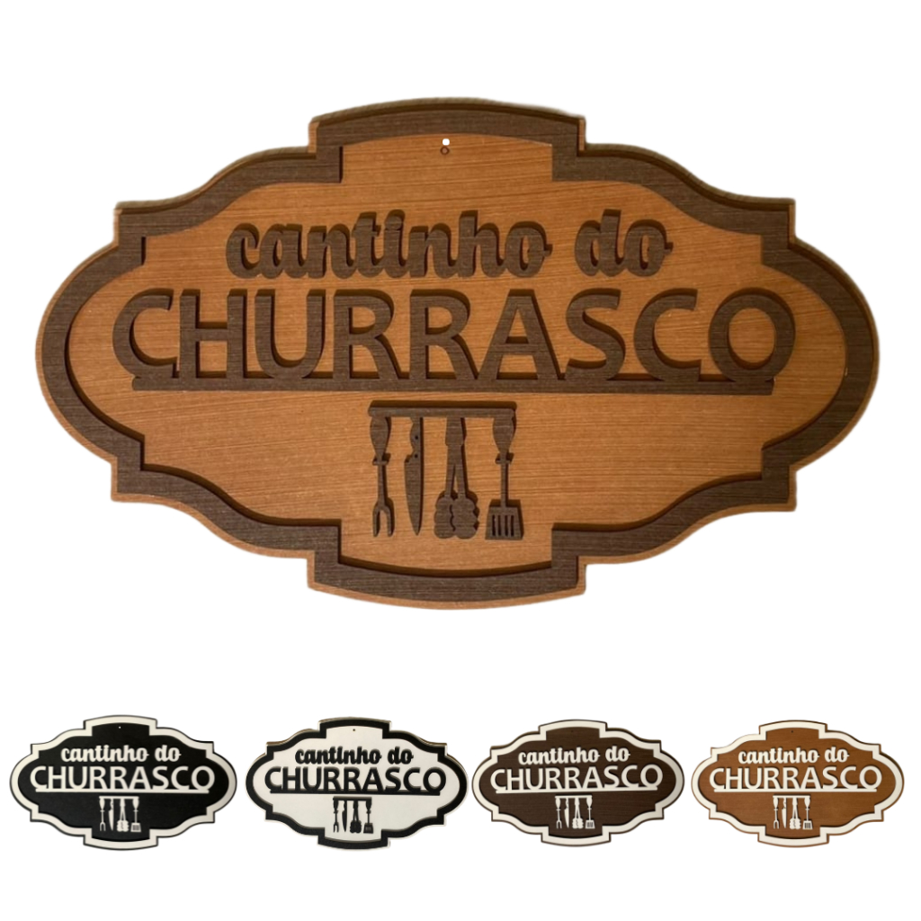Placa de Parede Decorativa em Mdf Cantinho do Churrasco Churrasqueira Area Gourmet Decoração Casa
