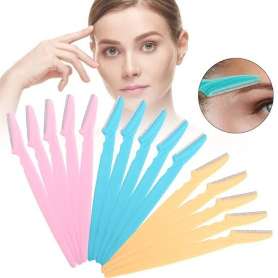 Kit de 3 Navalhas/Aparadores/Lâminas de Sobrancelha, Microblading e Rosto Coloridos