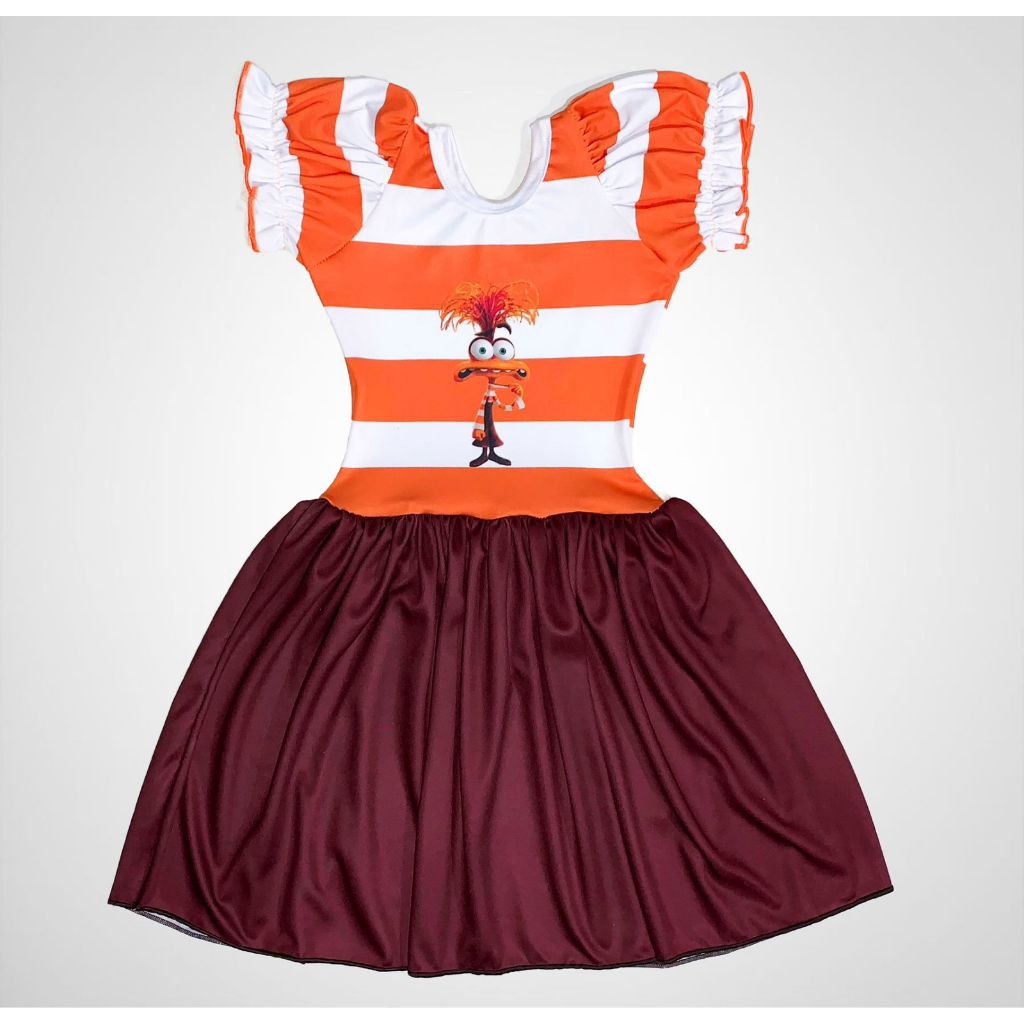 Fantasia Ansiedade Divertidamentee para meninas Festa Escolar