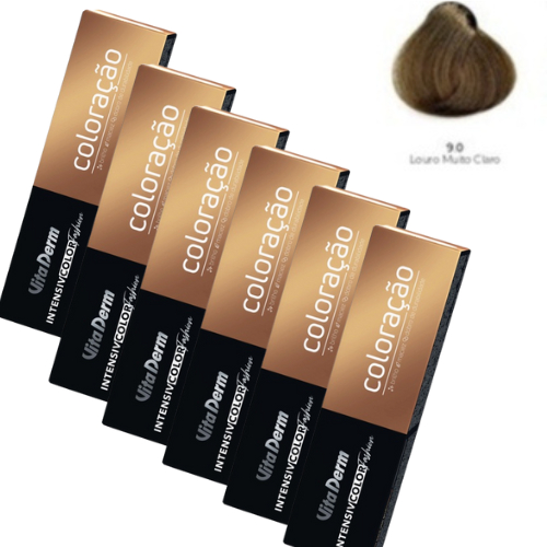 KIT COM 6 COLORAÇÃO 9.0 LOURO MUITO CLARO – VITA DERM