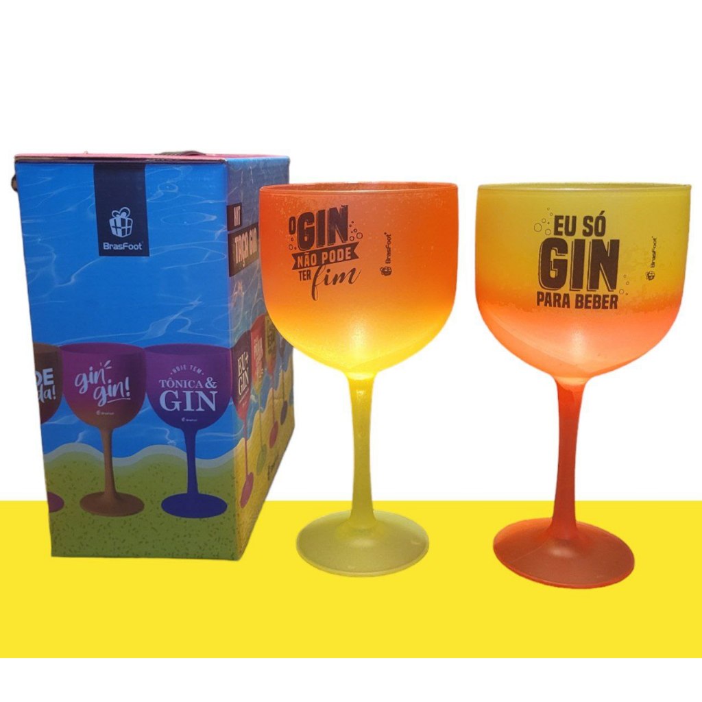 Kit 2 Taças Festas para Drinks Coquetéis Taça Gin 580 ml - Marca Brasfoot Original