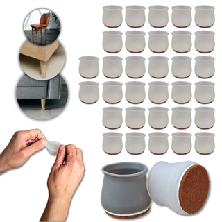Kit 8, 16, 24 ou 32 Protetor Pé De Cadeira De Silicone C/ Feltro Sofá Cama Móveis Armário Resistente em Oferta na Shopee