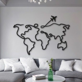 Painel Mapa Mundi Decorativo Para Parede Mdf Preto Premium 40x30cm Grande Promoção Promoção Casa Decorada Utilitarios em Oferta na Shopee