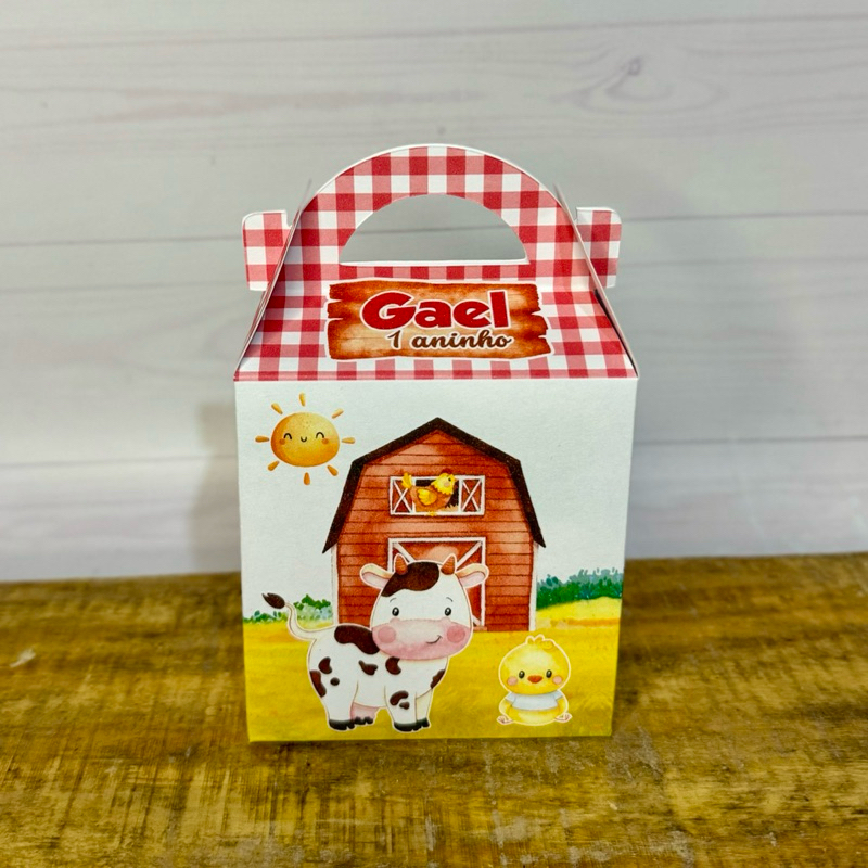Caixa Maleta Fazendinha | Pegue e Monte | Personalizados | Lembrancinhas | Festa infantil | Aniversário