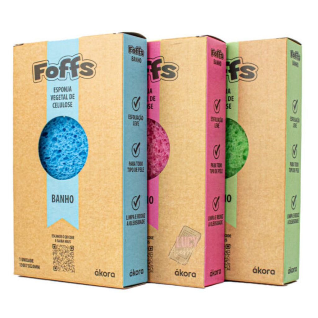 Kit 3 Esponjas Bucha de Banho Esfoliação Corporal Limpeza Massagem Saudável Pele Durável Akora