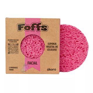 Esponja Para Limpeza Facial Foffs Esponja Vegetal de 100% Celulose Akora Cx. 2 unidades em Oferta na Shopee